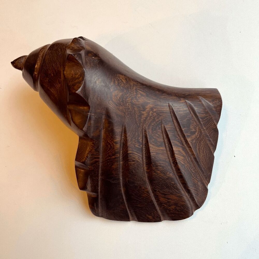 Mid Century Carved Wood Sea Shell Conch